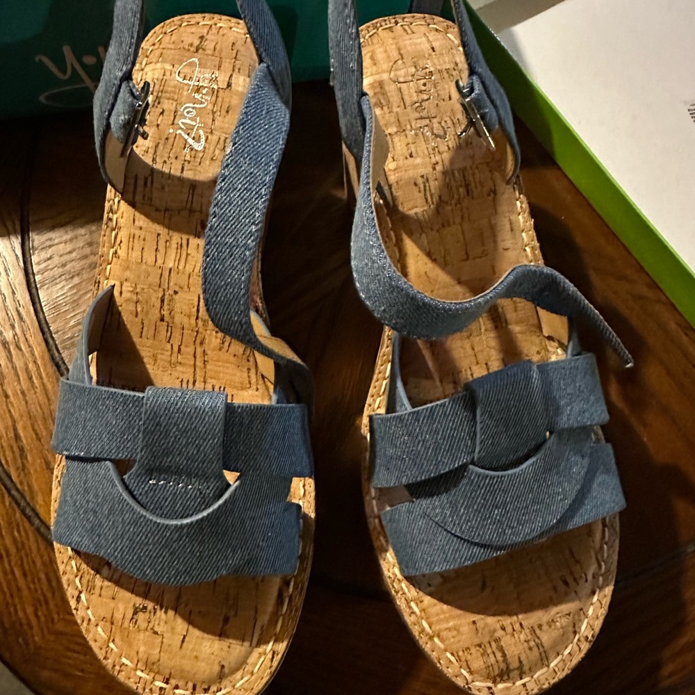Blue Denim Women Heels